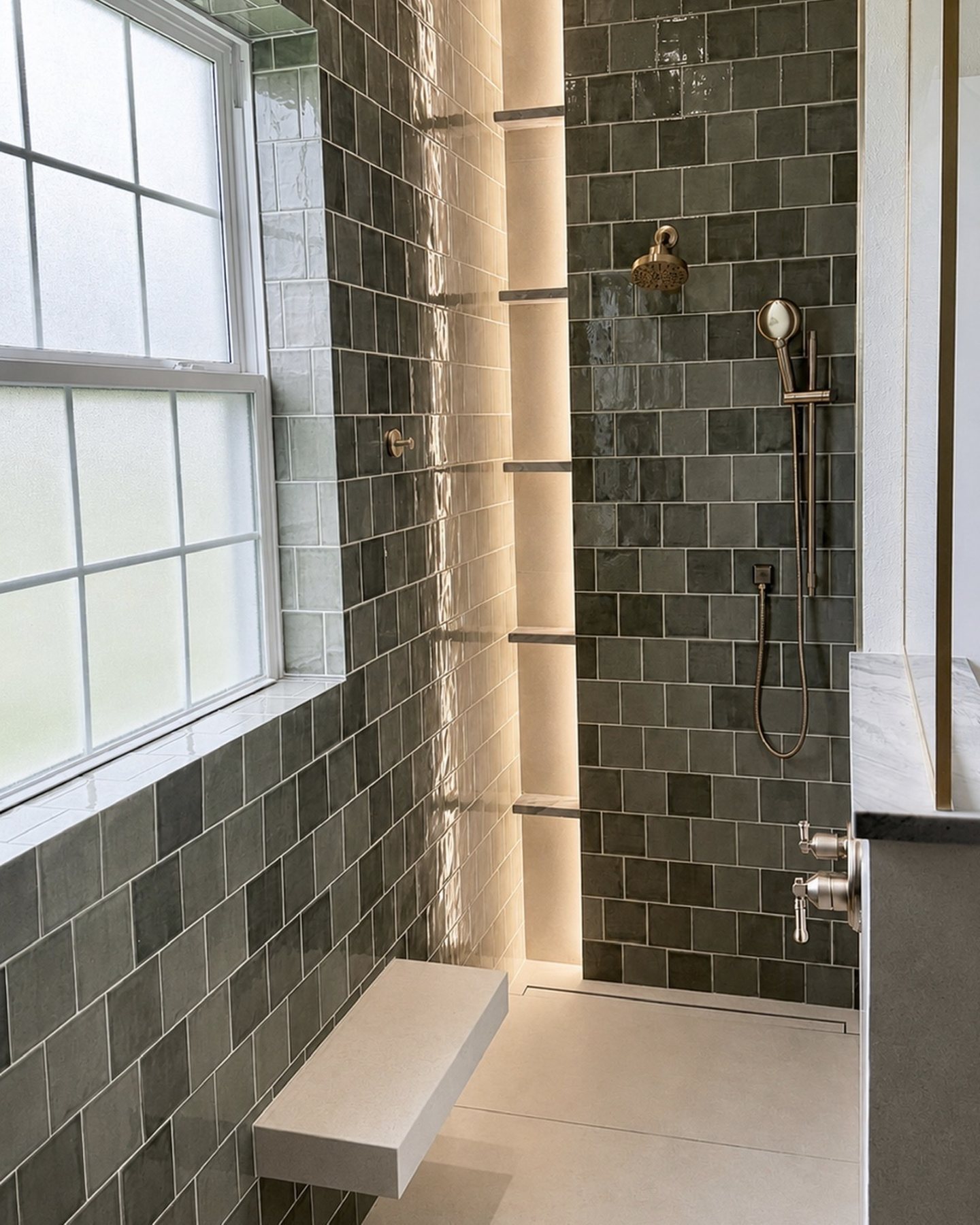 Finished walk-in shower
