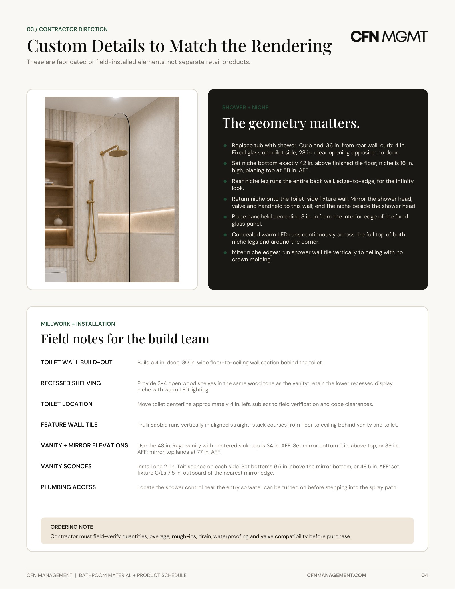 Sheet 04 - contractor direction and field notes