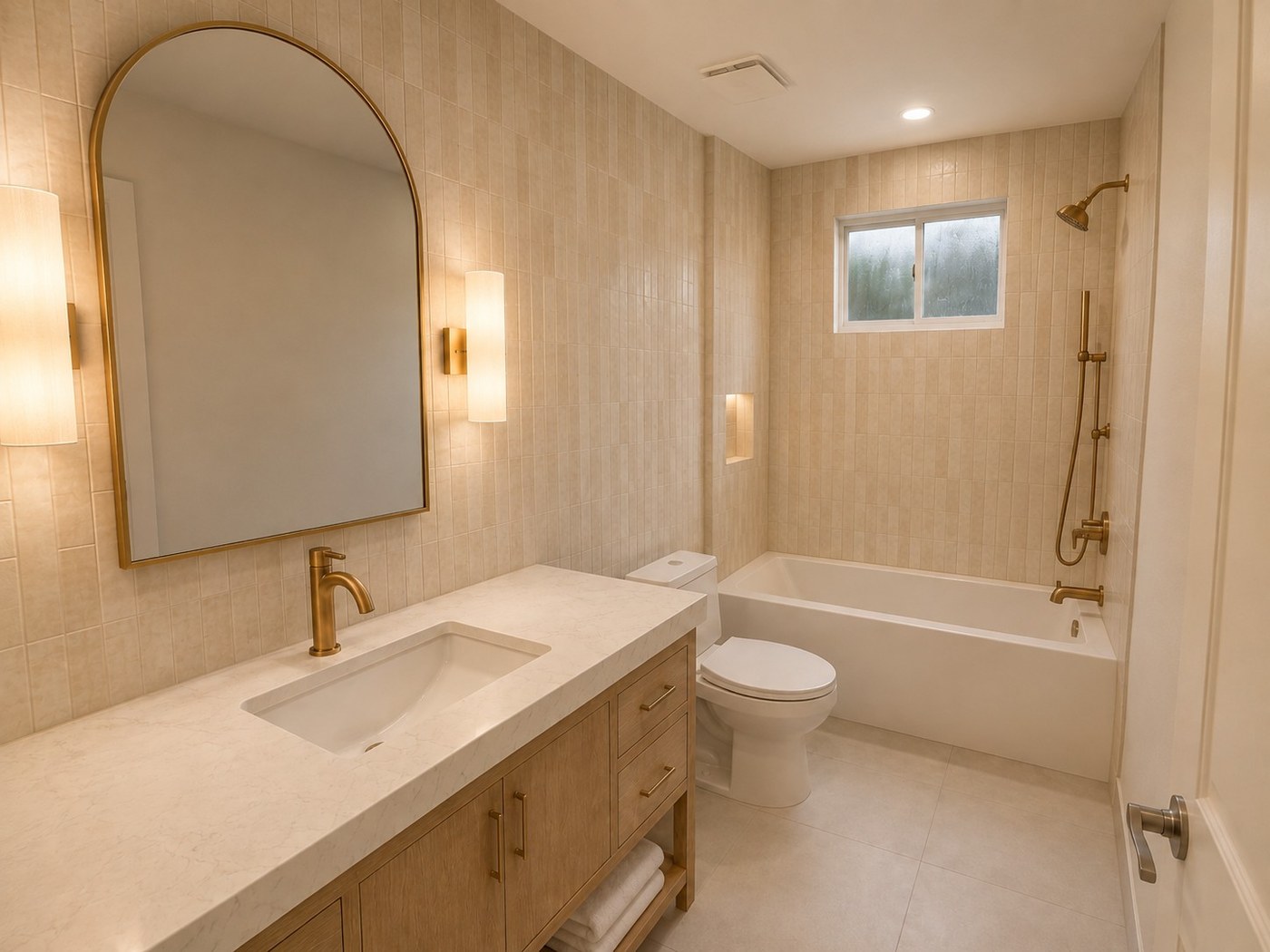 Photorealistic rendering of the finished bathroom